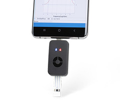Compact potentiostat connected to a smartphone for portable electrochemical measurements